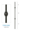 Balustre carré en acier forgé avec bague classique - Noir texturé | Square baluster in forged steel with classic collar - Wrinkled black