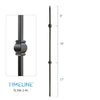 Balustre carré en acier forgé avec bague classique - Gris métal | Square baluster in forged steel with classic collar - Metal grey