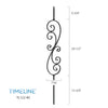 Balustre carré en acier forgé avec volutes - Noir texturé | Square baluster in forged steel with scolls - Wrinkled black