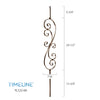 Balustre carré en acier forgé avec volutes - Cuivre brûlé | Square baluster in forged steel with scolls - Burnt penny