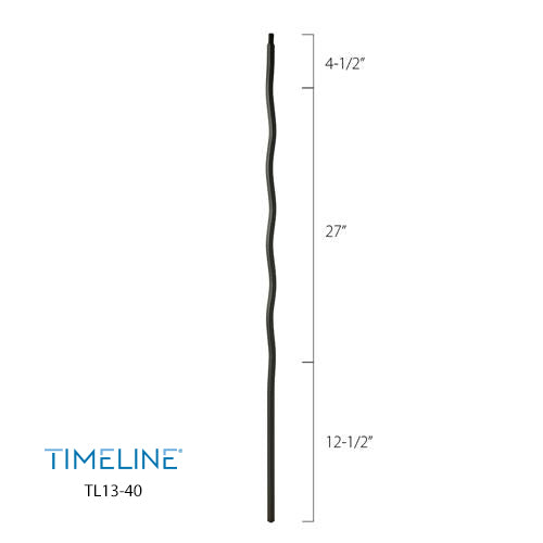 Balustre carré en acier forgé - Ondulé - Noir texturé | Square baluster in forged steel - Wavy - Wrinkled black