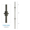 Balustre carré en acier forgé avec bague détaillée - Gris métal | Square baluster in forged steel with detailed collar - Metal grey