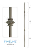 Balustre carré en acier forgé avec bague détaillée - Gris pavé | Square baluster in forged steel with detailed collar - Pavestone