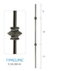 Balustre rond en acier forgé avec bague détaillée - Gris métal | Round baluster in forged steel with detailed collar - Metal grey