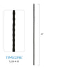 Balustre carré en acier forgé - Martelé - Noir satin | Square baluster in forged steel - Hammered - Satin black
