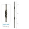 Balustre rond en acier forgé avec motif de toupie - Gris métal | Round baluster in forged steel with spinning top design - Metal grey