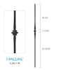 Balustre carré en acier forgé avec bague détaillée - Noir texturé | Square baluster in forged steel with detailed collar - Wrinkled black