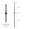 Balustre carré en acier forgé avec bague détaillée - Gris métal | Square baluster in forged steel with detailed collar - Metal grey
