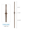 Balustre carré en acier forgé avec bague détaillée - Cuivre brûlé | Square baluster in forged steel with detailed collar - Burnt penny