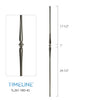 Balustre rond en acier forgé avec motif de toupie - Gris métal | Round baluster in forged steel with spinning top design - Metal grey