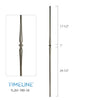 Balustre rond en acier forgé avec motif de toupie - Gris pavé | Round baluster in forged steel with spinning top design - Pavestone