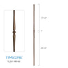 Balustre rond en acier forgé avec motif de toupie - Cuivre brûlé | Round baluster in forged steel with spinning top design - Burnt penny