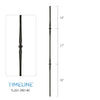 Balustre rond en acier forgé avec motif de toupie - Noir texturé | Round baluster in forged steel with spinning top design - Wrinkled black