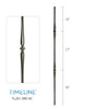 Balustre rond en acier forgé avec motif de toupie - Gris métal | Round baluster in forged steel with spinning top design - Metal grey
