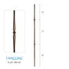 Balustre rond en acier forgé avec motif de toupie - Cuivre brûlé | Round baluster in forged steel with spinning top design - Burnt penny