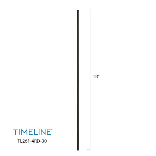 Barreau d'escalier en métal - Rond simple TL2614RD - 9/16" x 43" - Acier
