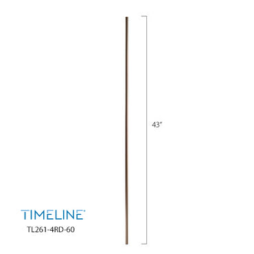 Barreau d'escalier en métal - Rond simple TL2614RD - 9/16