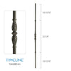 Balustre rond en aluminium avec motifs de feuilles sculptées - Gris métal | Aluminium round baluster with sculpted leaves design - Metal grey
