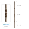 Balustre rond en aluminium avec motifs de feuilles sculptées - Cuivre brûlé | Aluminium round baluster with sculpted leaves design - Burnt penny
