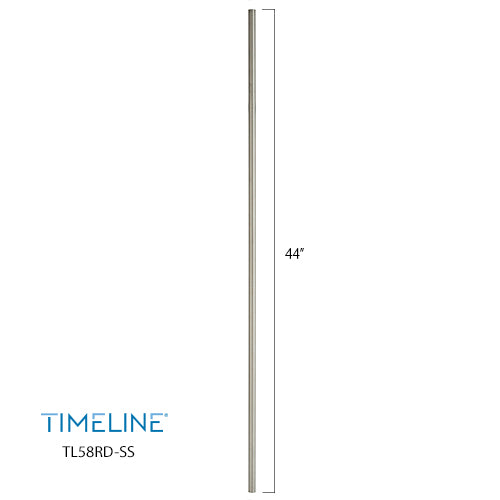 Barreau d'escalier en métal - Rond simple TL58RD - 5/8" x 44" - Acier inoxydable