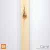 Barreau en bois - Carré 1-1/4" x 42" - Vue de face - Pin blanc noueux | Wood square baluster - 1-1/4" x 42" - Front view - Knotty white pine