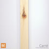 Barreau en bois - Carré 1-1/4" x 42" - Vue de face - Pin blanc noueux | Wood square baluster - 1-1/4" x 42" - Front view - Knotty white pine