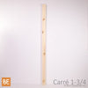 Barreau en bois - Carré 1-3/4" x 42" - Vue de face - Pin blanc noueux | Wood square baluster - 1-3/4" x 42" - Front view - Knotty white pine