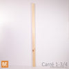 Barreau en bois - Carré 1-3/4" x 42" - Vue de face - Pin blanc noueux | Wood square baluster - 1-3/4" x 42" - Front view - Knotty white pine