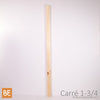 Barreau en bois - Carré 1-3/4" x 42" - Vue de face - Pin blanc noueux | Wood square baluster - 1-3/4" x 42" - Front view - Knotty white pine