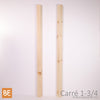 Barreaux en bois - Carré 1-3/4" x 42" - Vue isométrique - Pin blanc noueux | Wood square balusters - 1-3/4" x 42" - Isometric view - Knotty white pine