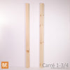 Barreaux en bois - Carré 1-3/4" x 42" - Vue isométrique - Pin blanc noueux | Wood square balusters - 1-3/4" x 42" - Isometric view - Knotty white pine