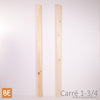 Barreau en bois - Carré 1-3/4" x 42" - Vue de face - Pin blanc noueux | Wood square baluster - 1-3/4" x 42" - Front view - Knotty white pine