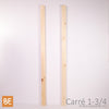 Barreau en bois - Carré 1-3/4" x 42" - Vue de face - Pin blanc noueux | Wood square baluster - 1-3/4" x 42" - Front view - Knotty white pine