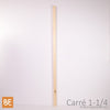 Barreau en bois - Carré 1-1/4" x 42" - Vue de face - Pin blanc noueux | Wood square baluster - 1-1/4" x 42" - Front view - Knotty white pine