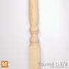 Barreau en bois - Tourné 1-3/4" x 39" - Vue de face - Pin blanc noueux | Wood turned baluster - 1-3/4" x 39" - Front view - Knotty white pine