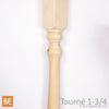 Barreau en bois - Tourné 1-3/4" x 39" - Vue isométrique - Pin blanc noueux | Wood turned baluster - 1-3/4" x 39" - Isometric view - Knotty white pine