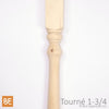 Barreau en bois - Tourné 1-3/4" x 39" - Vue de face - Pin blanc noueux | Wood turned baluster - 1-3/4" x 39" - Front view - Knotty white pine
