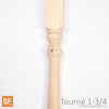 Barreau en bois - Tourné 1-3/4" x 39" - Vue de face - Pin blanc noueux | Wood turned baluster - 1-3/4" x 39" - Front view - Knotty white pine