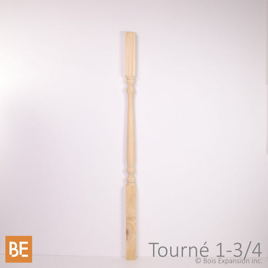 Barreau d'escalier en bois pour l'extérieur - Tourné 1-3/4" x 1-3/4" x 39"