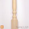 Barreau en bois - Tourné 1-3/4" x 39" - Vue isométrique - Pin blanc noueux | Wood turned baluster - 1-3/4" x 39" - Isometric view - Knotty white pine