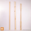 Barreaux carrés et tournés - Vue de face - Pin blanc noueux | Wood square and turned balusters - Front view - Knotty white pine