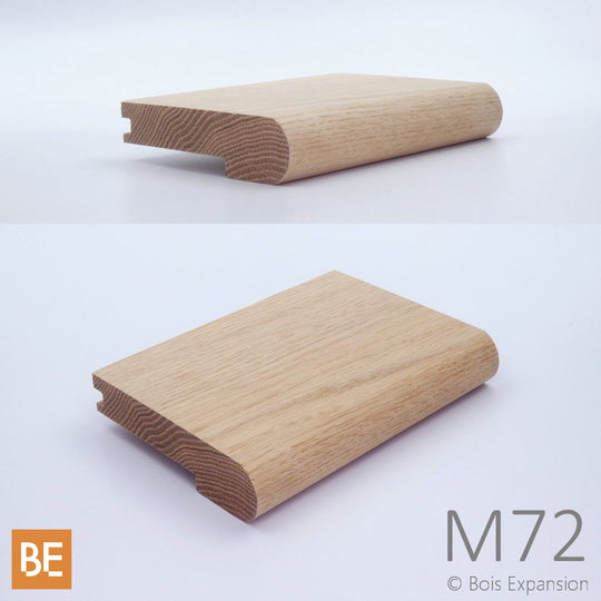 Nez de palier pour plancher 3/4" - M72 Arrondi - 1-1/16" x 4-1/4" - Bois franc