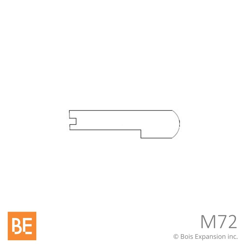 Nez de palier en bois - M72 - 1-1/16" x 4-1/4" -  Pour plancher 3/4" - Dessin | Wood nosing - M72 - 1-1/16" x 4-1/4" - For 3/4" flooring - Technical drawing