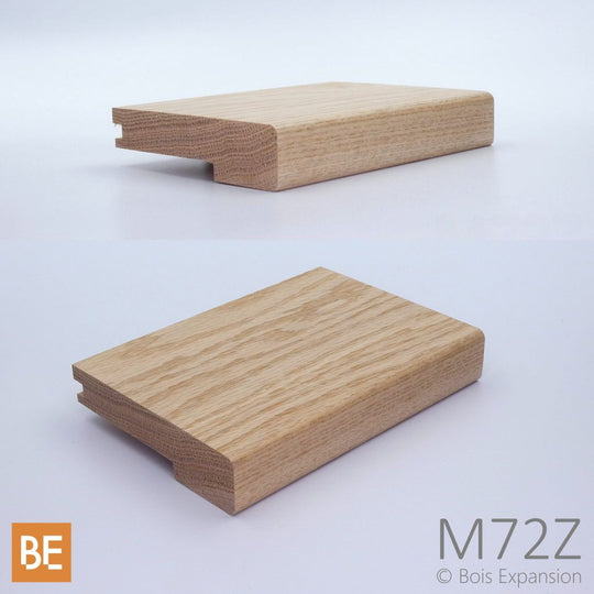 Nez de palier pour plancher 3/4"- M72Z Zen, rayons 1/8" - 1-1/16" x 4-1/4" - Bois franc