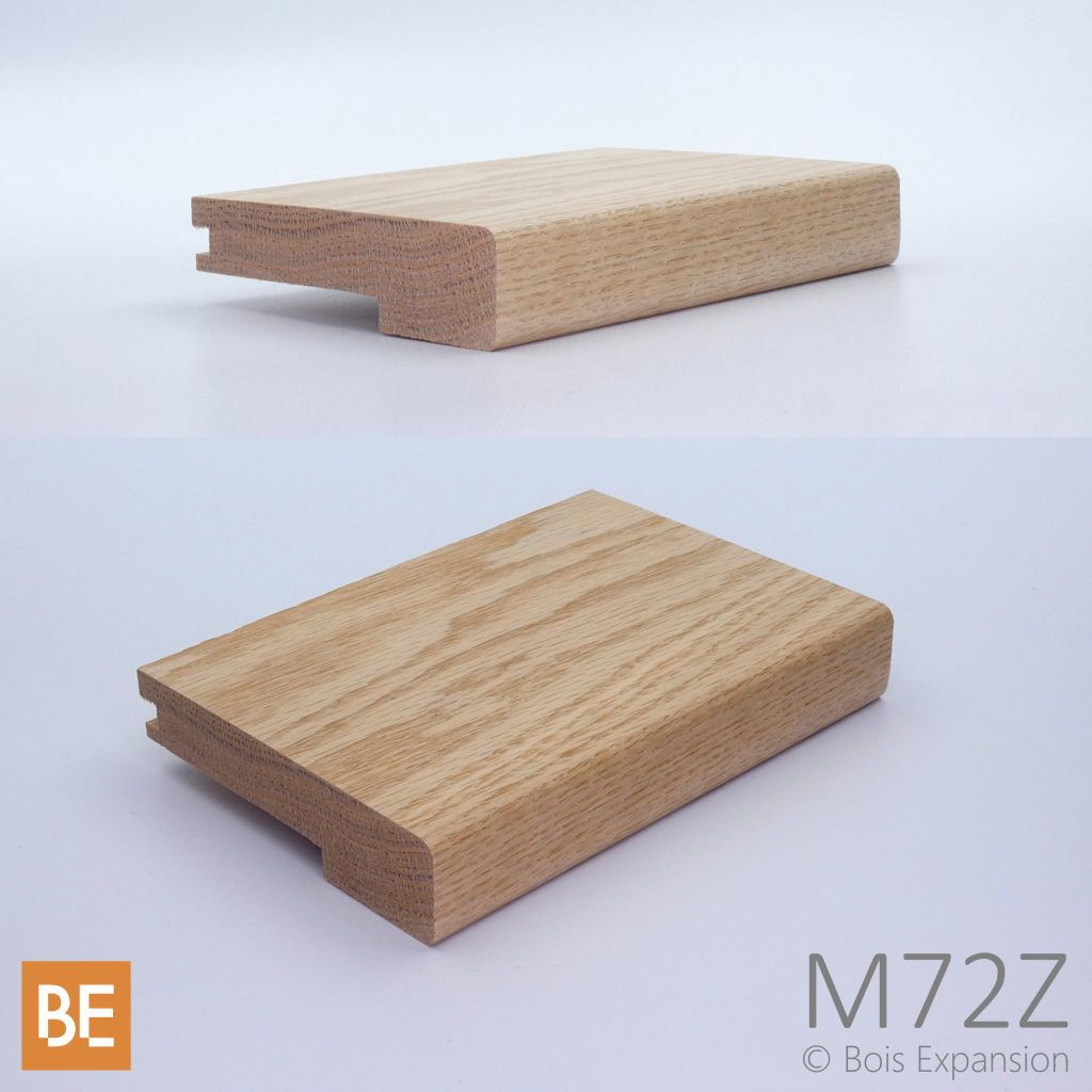 Nez de palier en bois - M72Z Zen - 1-1/16" x 4-1/4" -  Pour plancher 3/4" - Chêne rouge | Wood nosing - M72Z Zen - 1-1/16" x 4-1/4" - For 3/4" flooring - Red oak