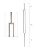 Barreau d'escalier en métal - Carré avec formes géométriques - Rectangle TL98 - 1/2" x 44" - Acier
