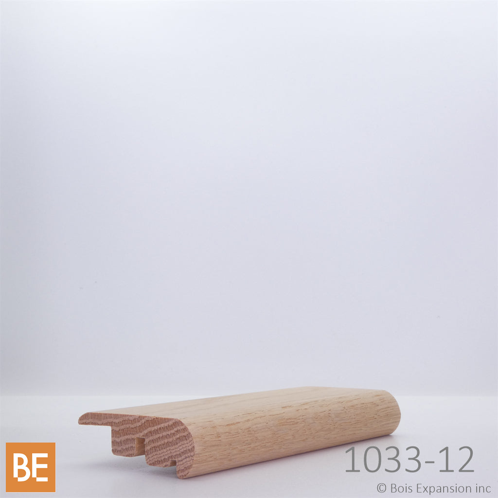 Nez de palier - 1033-12 - Transition pour plancher 12 mm - 3/4 x 2-1/2 - Chêne rouge | Wood nosing - 12 mm flooring transition - Red oak