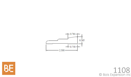 Cadrage en bois - 1108 Pyramide - 5/8" x 2-1/2"