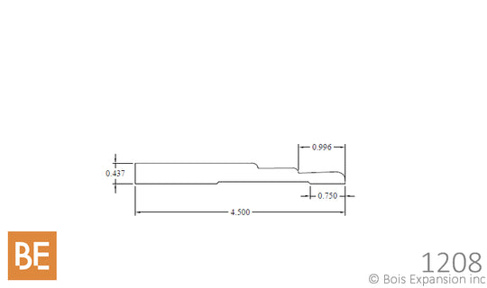 Plinthe en bois - 1208 Pyramide - 7/16" x 4-1/2"