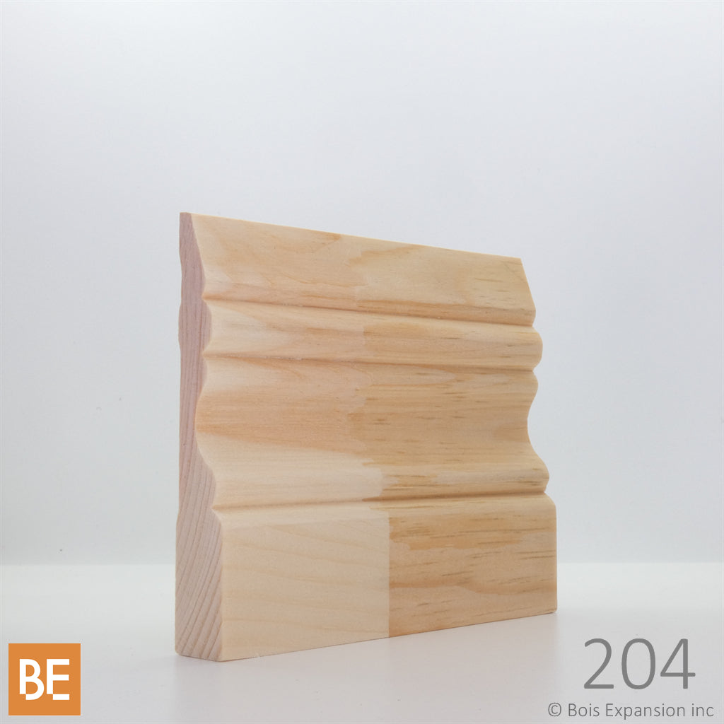 Plinthe en bois - 204 Québécoise - 3/4 x 4-1/2 - Pin blanc jointé | Wood Baseboard - 204 Québécoise - 3/4 x 4-1/2 - Jointed White Pine